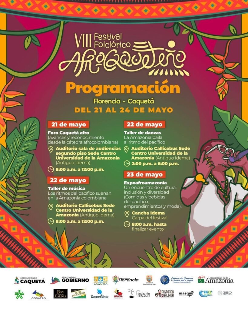 FLORENCIA CELEBRA EL DÍA DE LA AFROCOLOMBIANIDAD CON ACTIVIDADES DEL FESTIVAL FOLCLÓRICO AFROCAQUETEÑO